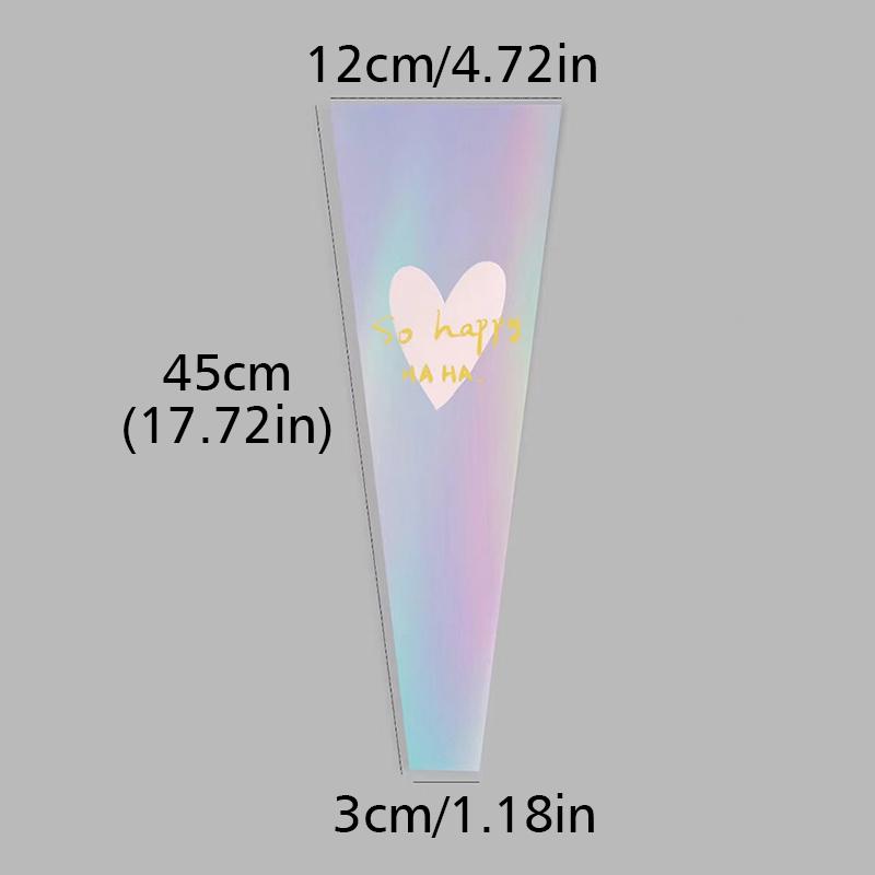 50 шт./пакет упаковочный пакет для букета ко Дню святого Валентина упаковочный пакет прозрачный целлофан цветочные обертки 45x12 см