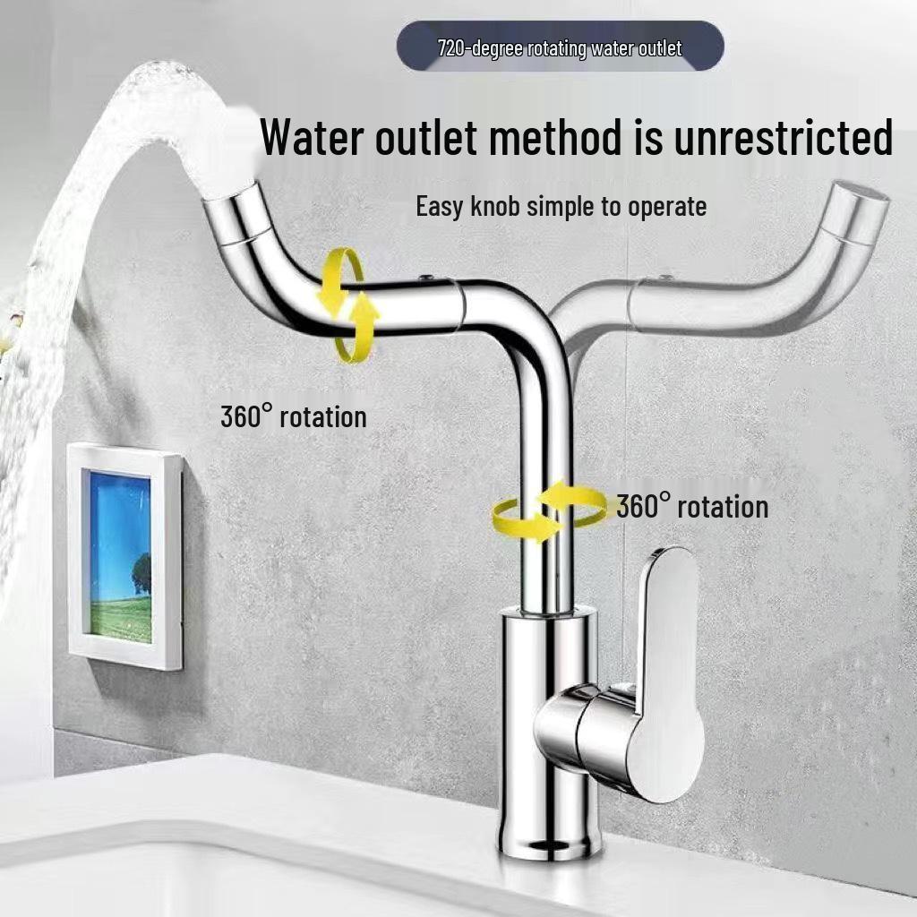 Lucky Cat Hot & Cold Stainless Steel Faucet for Kitchen & Bathroom Sink