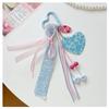 Strawberry Ribbon For Women Light Blue Pink Bow Tassel  Cute Acrylic Charm Backpack Accessories Bag Charm