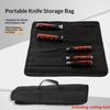 Черная сумка-ролл для шеф-повара с 5 карманами, чехол для переноски, портативная сумка для хранения кухонных ножей, прочная сумка для переноски ножей с петлями