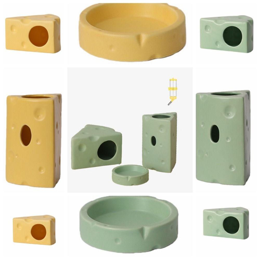 Ceramics Hut Hamster Hideout Creative Feeding Dish Durable Ceramics Hamster House Pet Nesting