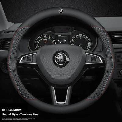 Дышащий чехол на руль автомобиля из углеродного волокна для Octavia Fabia Kodiaq KAROQ Superb Kamiq VIRS автомобильные аксессуары для интерьера