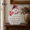 Wooden Countdown Calendar Santa Snowman Advent Calendar, 24-Day Box with Tabletop Decor Numbered Drawers, Christmas Decor, Candy Mini Figurine Storage