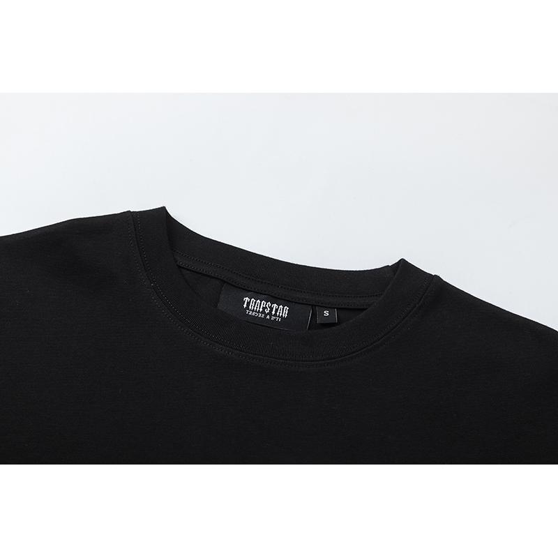 675 Trapstar London 2025 Лето Новая Высококачественная Хлопковая Круглая Горловина Свободная Футболка Большого Размера Для Мужчин и Женщин Парная Футболка