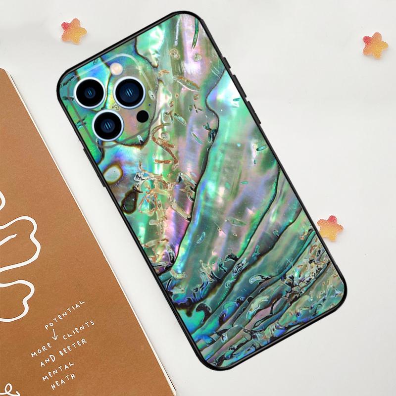Чехол для телефона из раковины абалона для iPhone 17 Pro Max 14 11 15 16 Pro Max 12 13 mini 16 Plus 16e 17 Air Funda