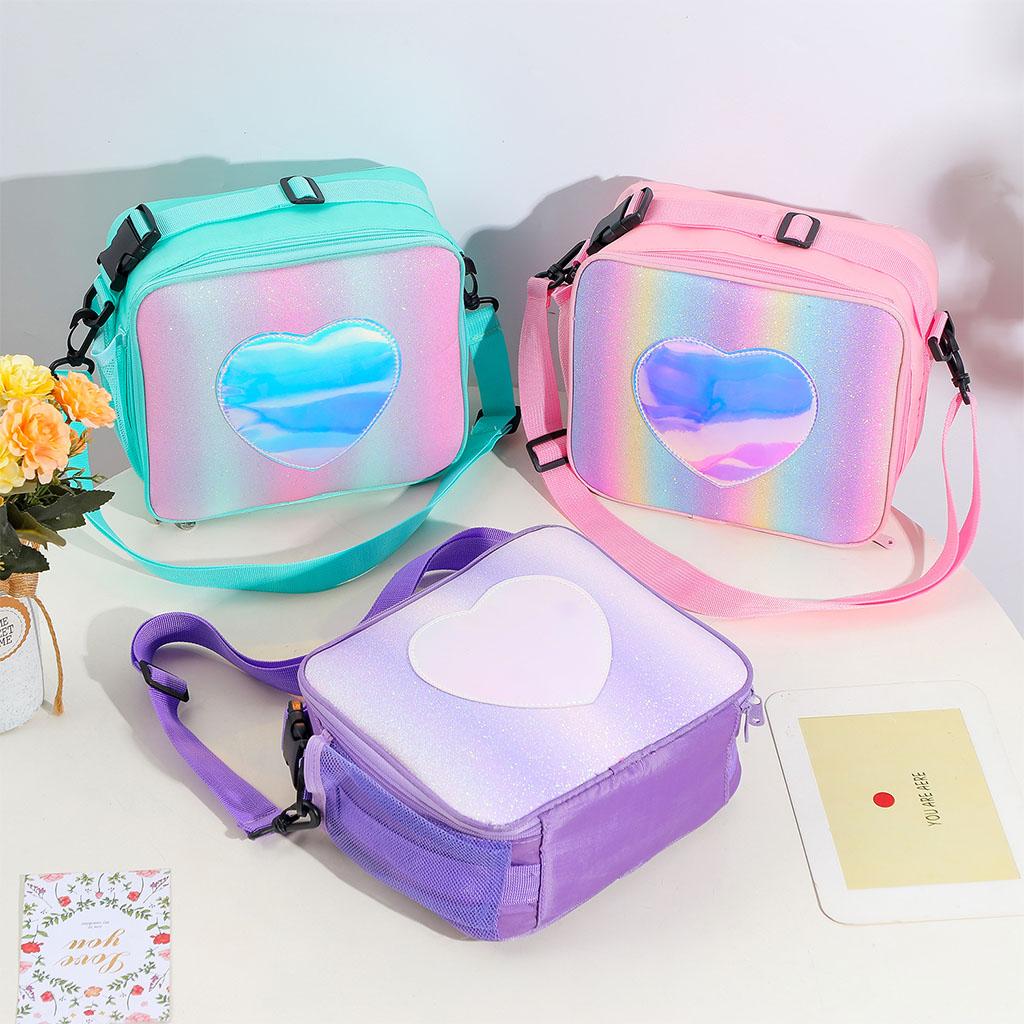 Holographic Lunch Bag Insulated Lunch Box Cooler Tote Bags Picnic Container