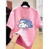 Women's Clothing Shark Printed Fashion Basic Short Sleeve T-shirts Summer Casual Chic Cartoon Print Top Y2k Harajuku Female Tee