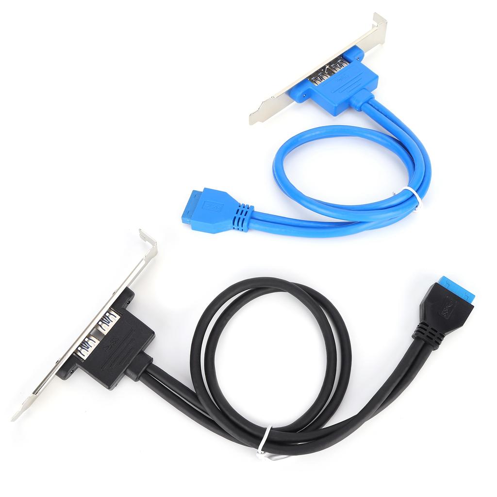 Двойной USB-кабель с перегородкой, материнская плата, 19-контактный порт, гнездовой удлинитель, кронштейн задней панели