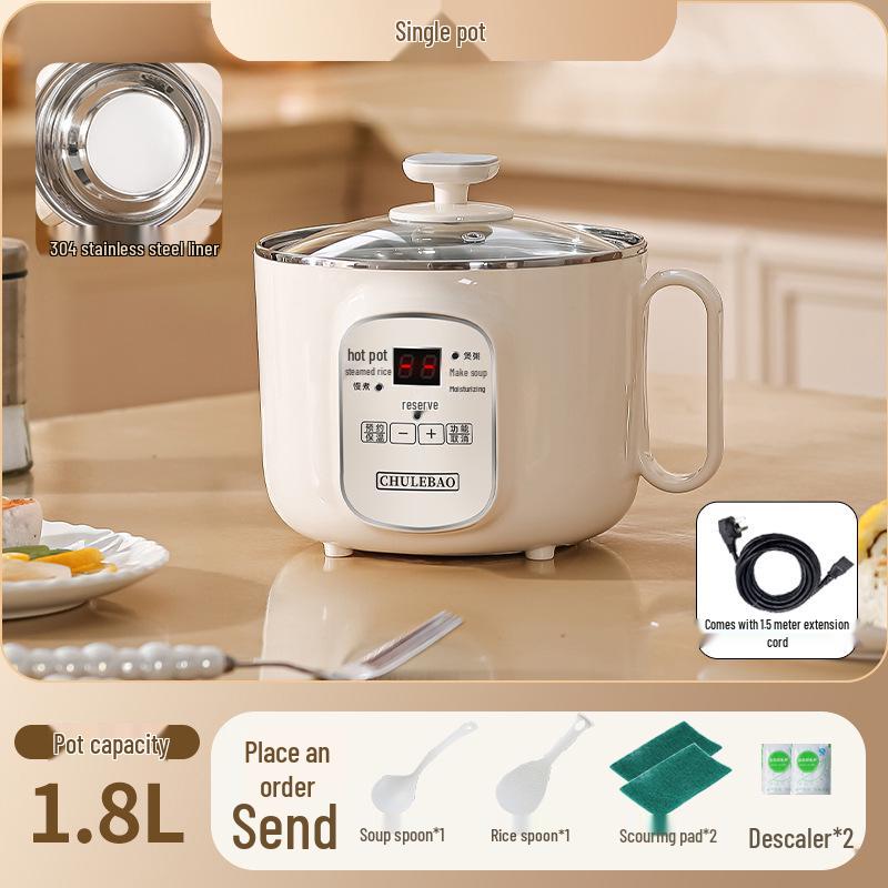 Small Electric Steamer & Rice Cooker: 304 Stainless Steel, 1-3 Person Capacity, Multi-function for Cooking, Steaming & Boiling