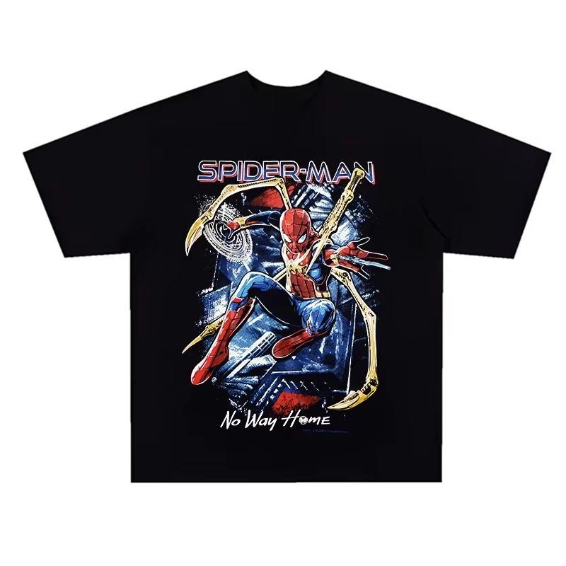 Authentic 2026 Summer Collection New SpiderUnisex No Way Back Pattern LargeSized Unisexs Loose Casual Pure Cotton TShirt
