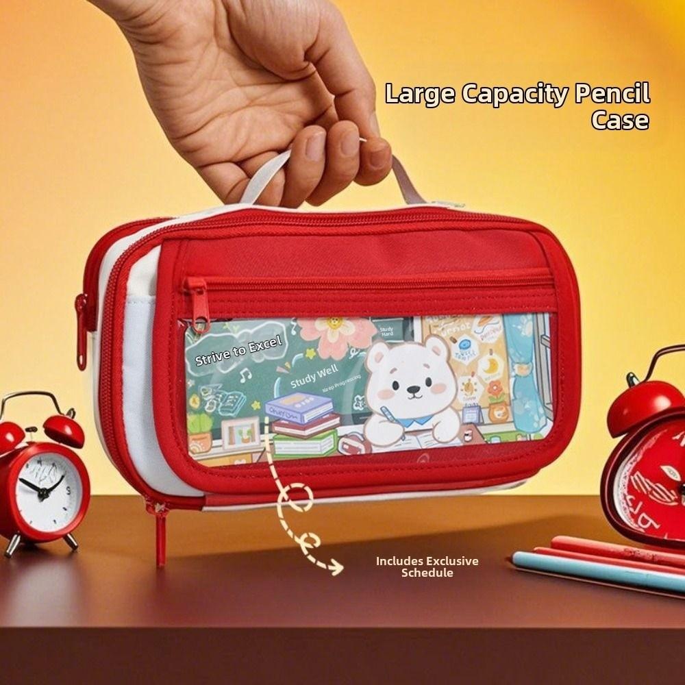 Large Capacity 9 Layers Pencil Case Cartoon Zipper Stationery Bag Pencil Storage Bag Award Gifts