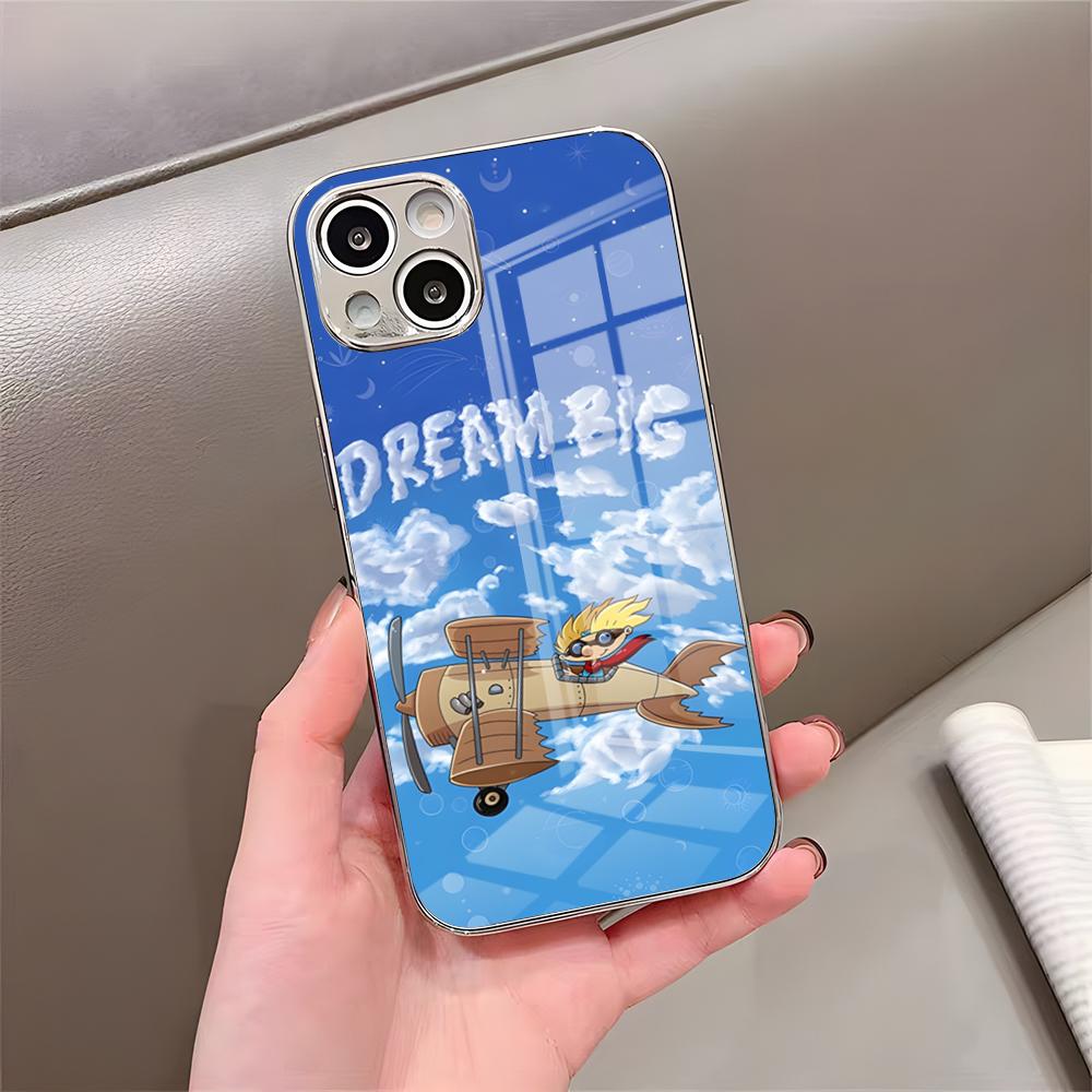 Мультяшный чехол для телефона Хей Арнольд Для IPhone 17 Pro Max 15 Pro 16 14 Plus 12 13 Mini 11 Pro Ударопрочный Гальванизированный Стеклянный Чехол