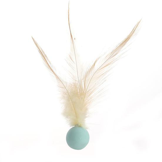 1 шт./3 шт. Интерактивная игрушка-мяч с перьями Мини-прыгучий баскетбольный футбольный бейсбольный мяч с перьями Игрушка-ловец для домашних кошек