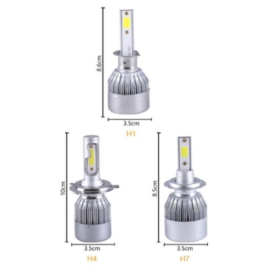 2Pcs C6 H1/H4/H7 Car LED Headlight Bulb 6000K Super Bright Light Driving Lamp