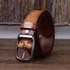 3.3Cm Wide Italian First-Layer Pure Cowhide Belt Men'S Genuine Leather Pin Buckle Retro Trendy Jeans Belt