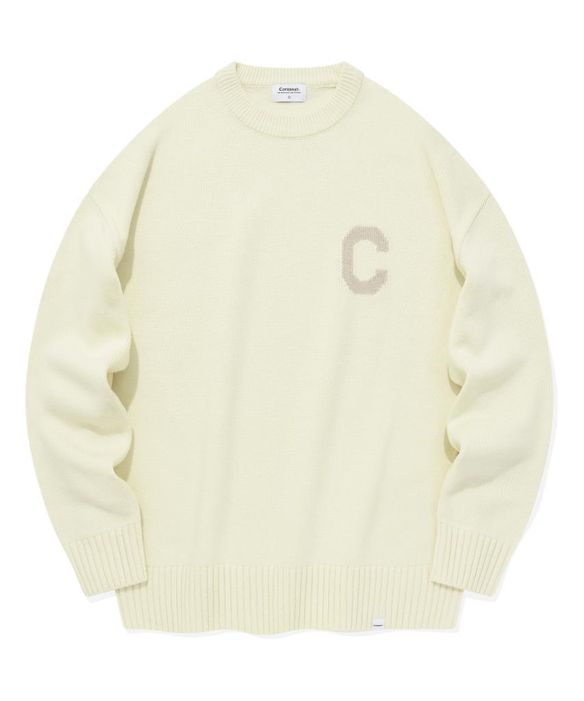 COVERNAT Middle C Logo Crewneck Knit Ivory