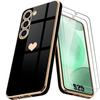 Case - Compatible Samsung Galaxy S25 - Heart Pattern - Flexible - Anti-Scratch - 2 Tempered Glass