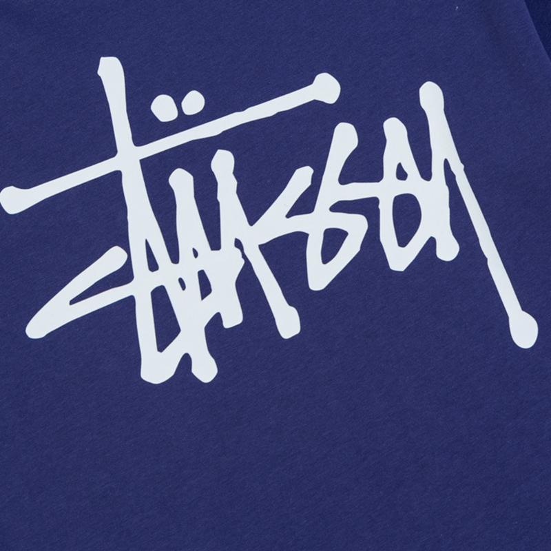 Stussy Летняя новая футболка с круглым вырезом из высококачественного хлопка 2025 года для мужчин и женщин, классическая футболка с буквенным принтом для пар