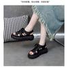 Thick Bottom Sandals Muffin Soft Bottom Mid Heel Fashion Outer Wear Lace Up Sandals