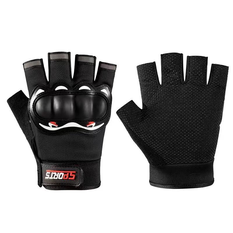 Factory Protective Motorcycle Cycling Gloves Half Finger Touchscreen Compatible Gel Outdoor Use Breathable Polyester