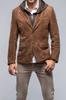 Casual Formal Men Brown Soft Suede Lambskin Leather Blazer Handmade Fashionable