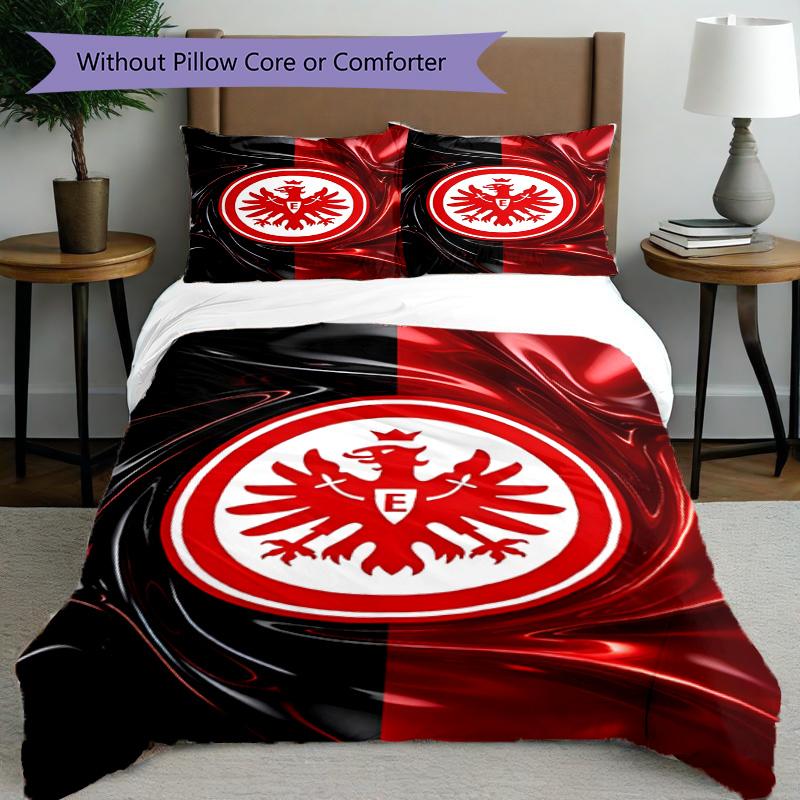 3pcs Duvet Cover Set (1*Duvet Cover + 2*Pillowcase, Without Core), Eintracht Frankfurt Print Bedding Set, Bedroom Decor, All‑Season, Birthday Gift