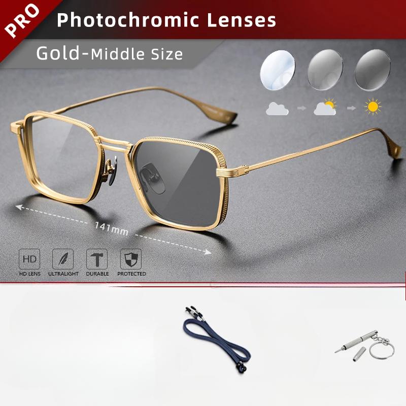 CLLOIO Чистый титановый блокирующий синий свет мужские очки для чтения оправы для очков для близорукости ручной работы фотохромные очки по рецепту