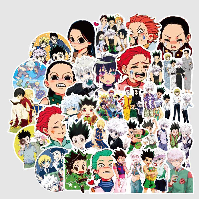 Яркие 50 шт. аниме-стикеров Hunter X Hunter для ноутбуков и скейтбордов