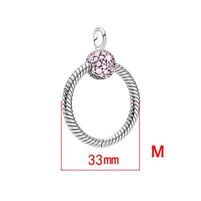 Стерлингового серебра 925 пробы O Love Heart розовое золото CZ кулон мотаться подходит ожерелье женщины DIY очаровательные ювелирные изделия