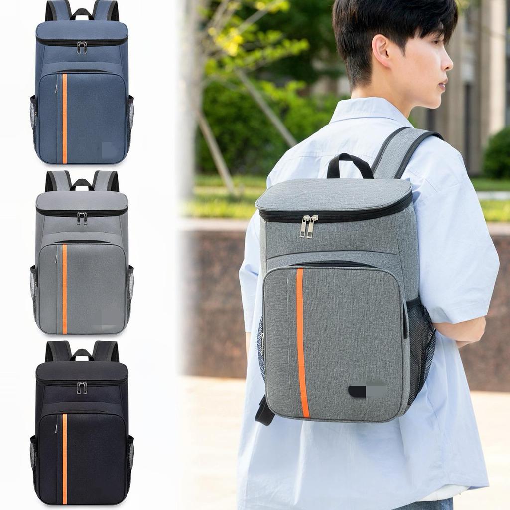 Men's Double Shoulder Casual Backpack - High-End, Insulated, Large Capacity, Lightweight, Thickened, Water-Repellent Travel and Picnic Bag