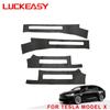 LUCKEASY интерьер для Tesla Model X 2017-2022, дверная скрытая накладка, наклейка на среднюю стойку, защита багажника, защита от царапин