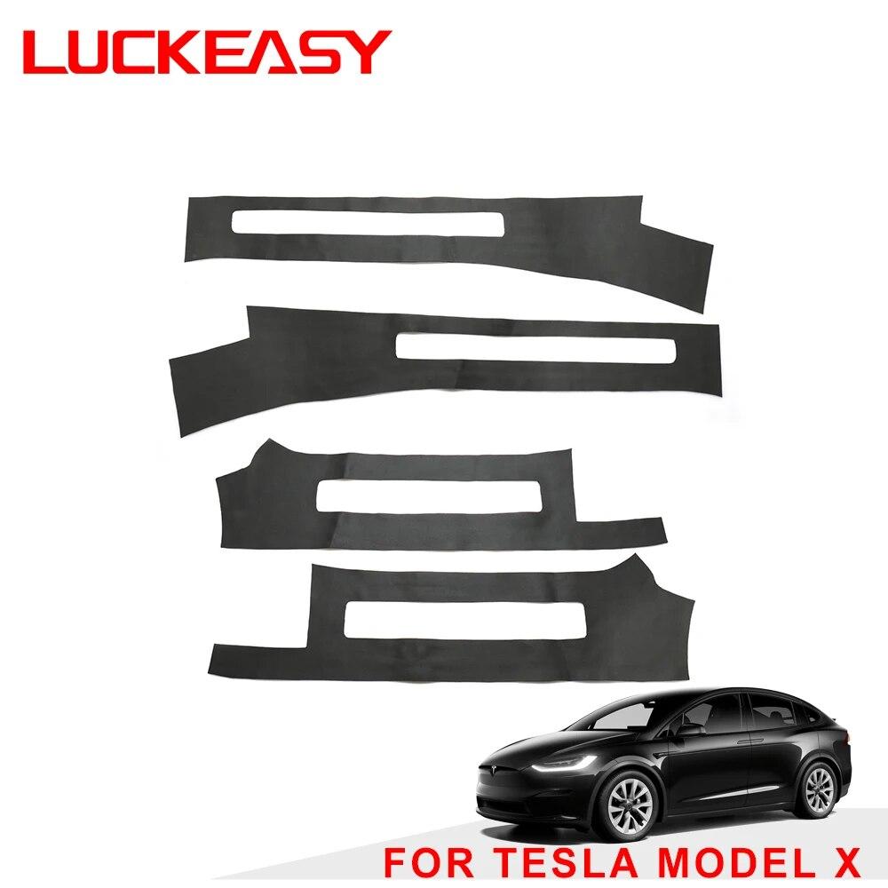 LUCKEASY интерьер для Tesla Model X 2017-2022, дверная скрытая накладка, наклейка на среднюю стойку, защита багажника, защита от царапин