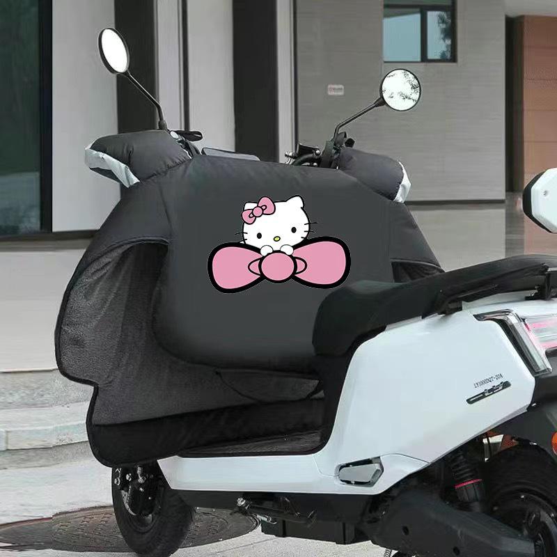 Универсальный чехол на лобовое стекло для электромобиля и мотоцикла Pink Kitty с флисовой подкладкой - Водонепроницаемый и ветрозащитный для всех сезонов