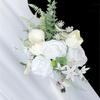 White Bridal Bouquets Wedding Bouquets with Ribbon for Bridal, Bridesmaids, Anniversary, Wedding Party Decorations