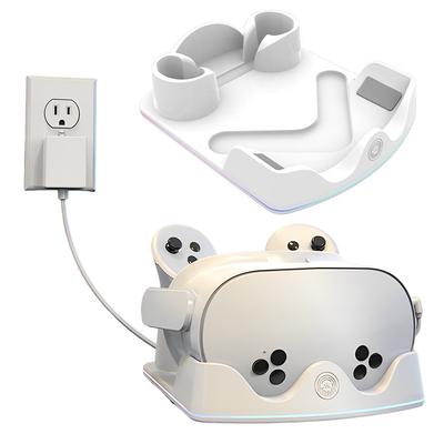 Док-станция для зарядки VR-гарнитуры Meta Quest 3S, станция быстрой зарядки, подставка для дисплея гарнитуры и крепление для контроллеров с RGB-подсветкой