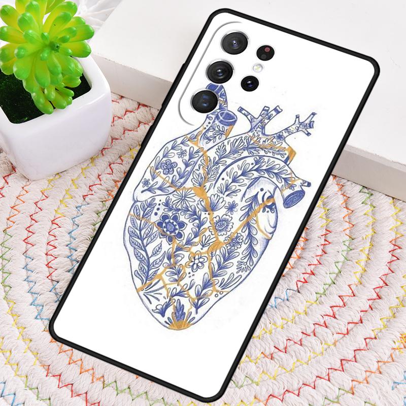 Чехол для телефона 'Цветочное сердце' для Samsung Galaxy note 10 pro S26 Ultra S23 S24 FE S25 S21 S22 PLUS противоударный