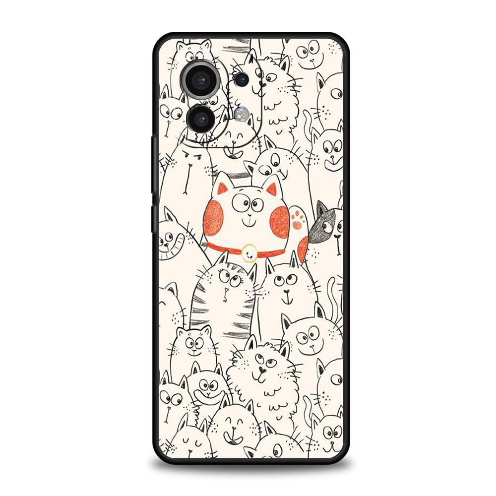 Смешные Кошки Чехол для Телефона для Xiaomi Mi 15 14 13 12 11 Ultra 14T 13T 12T 11T 10T Pro Lite 5G Ударопрочный Силиконовый Capas Fundas