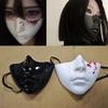 Halloween Half Face Mask Adjustable Strap Realistic Blood Splatter Horror Scary Prop for Halloween Stage Performance Cosplay