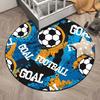 Soccer Ball Round Area Rug – Football Game Theme Carpet – Non-Slip Floor Mat for Living Room or Kids' Room, Washable Home Decor