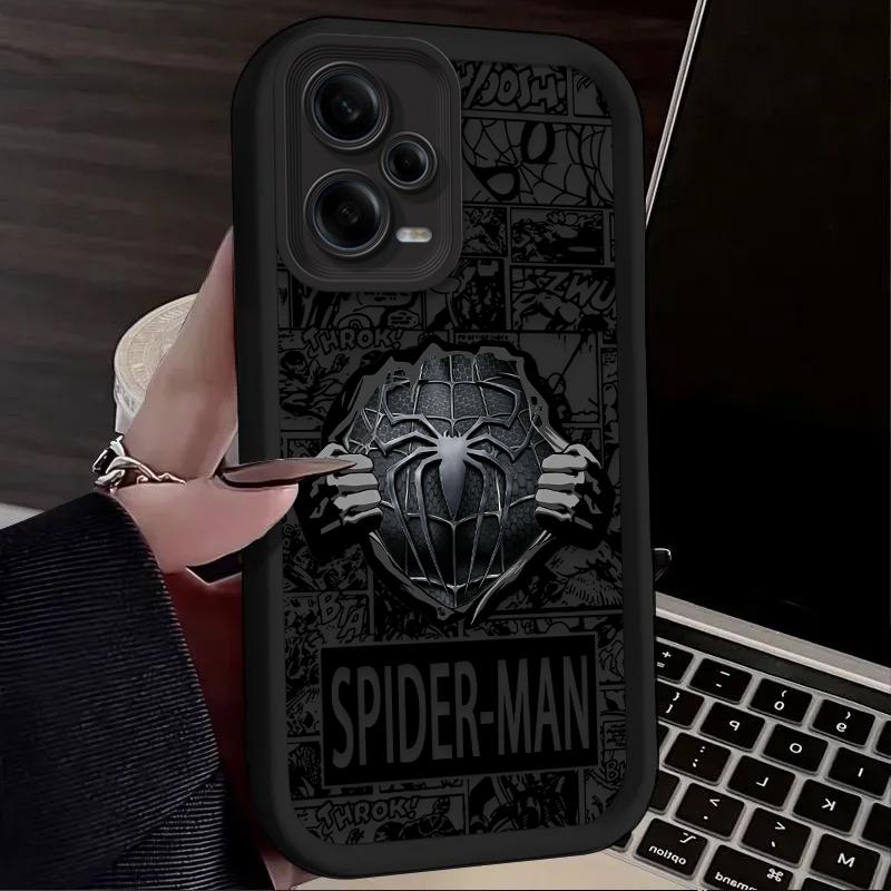 Чехол Marvel Comics Black Spider Man для Xiaomi Redmi Note 13 14 12 11 Pro Plus 5G 14S 12S 11S 10S 10 9 Redmi 14C 13C 12C 12 4G