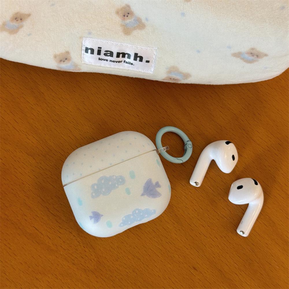 Light blue cloud bird cartoon earphone cover for Apple AirPods 1 /1 generation simple Bluetooth case PRO1/PRO