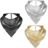 Punk JK Bandanas for Teens Girl Shimmering Neck Scarf Cool Metallic Neckerchief Music Festival Necktie for Casual Party