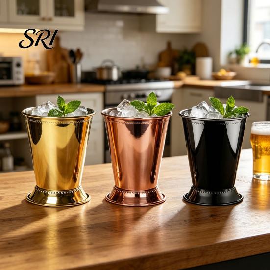 Temperature Retaining Wine Glass Cocktail Stainless Steel Julep Cups 400ml Reusable Southern-style Elegant Metal Drinkware for Home Bar Use