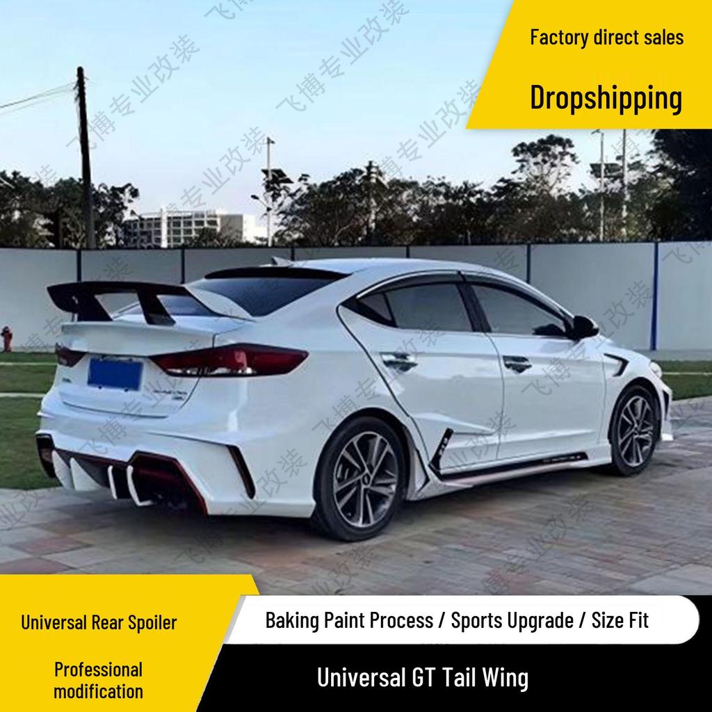 Универсальный Черный ABS Задний Спойлер GT для Трехобъемных Автомобилей