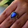 Solid 925 Sterling Silver Ring, Labradorite Ring, Blue Flashy Ring, Gemstone Ring, Handmade Jewelry, Birthstone Ring, Bezel Ring, Unisex Gift