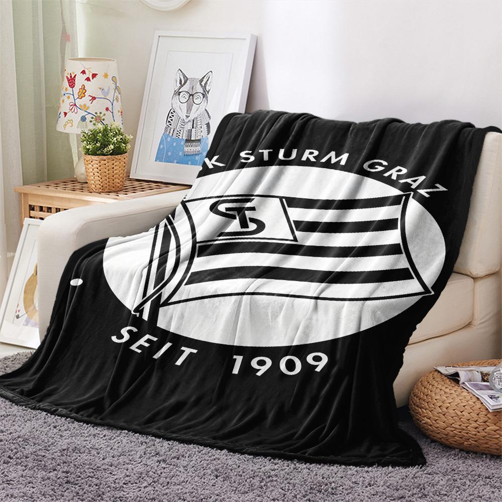 SK Sturm Graz logo FlAannel Blanket, High quality Comfortable for All Seasons, Home Decor, Warmth and Comfort