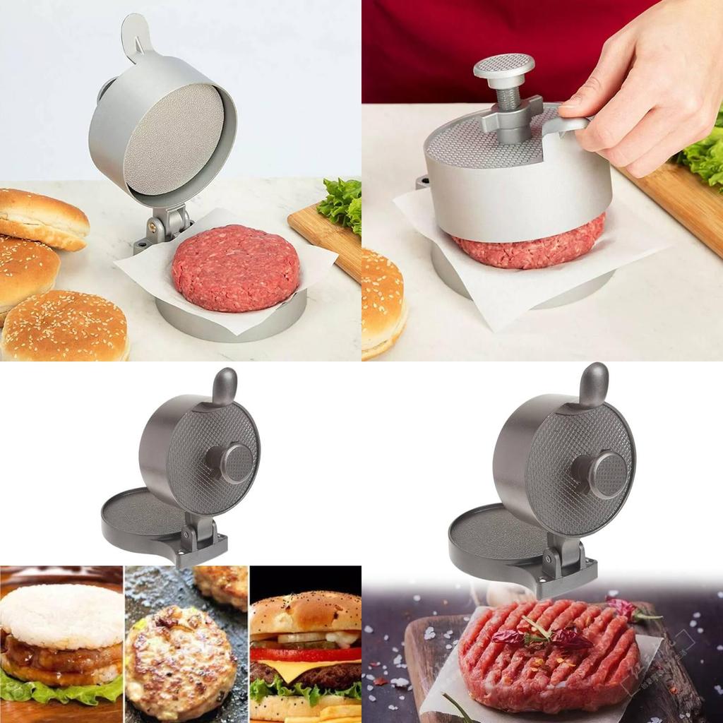 Универсальный ручной пресс для бургеров Маленький из алюминиевого сплава Регулируемый инструмент для формовки мяса Для изысканных котлет