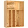 VaeFae Bamboo Silverware Organizer (Non-Expandable), Drawer Dish Holder, Wooden Cutlery Tray with Dividers for Kitchen Drawers, Dish Organizer with Kn