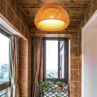 Chinese Bamboo Woven Farm Music Restaurant Chandelier Handcrafted Small Living Room Tea House Lamp Bamboo E27 Pendant Lamp