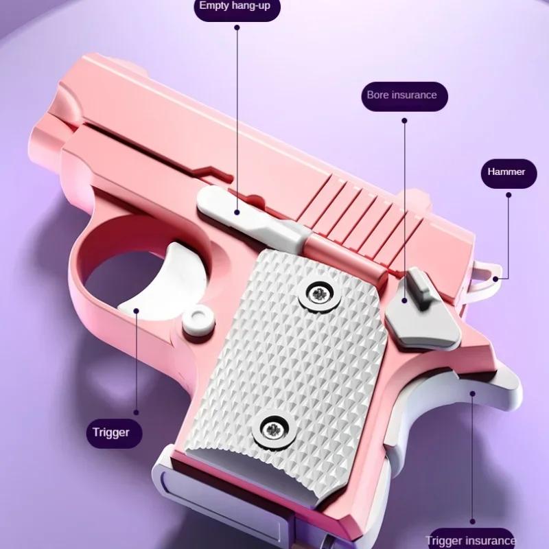 3D Printed Mini M1911 Model Toy Gun Decompression Gravity Carrot Gun Adult Fidget Toys Kid Stress Relief Toy Christmas Gift Toy